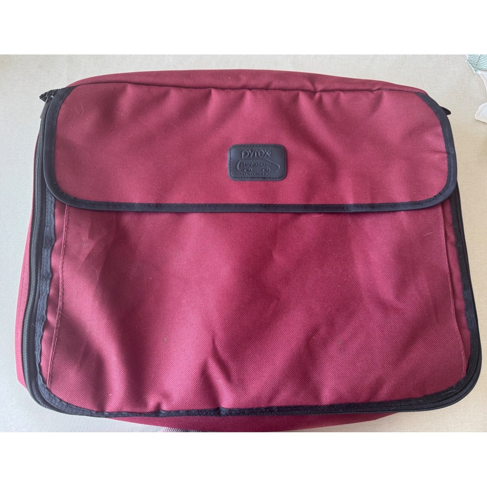 Pyrex Portables Insulated‎ Carrier Bag Tote Burgundy Lunch Travel